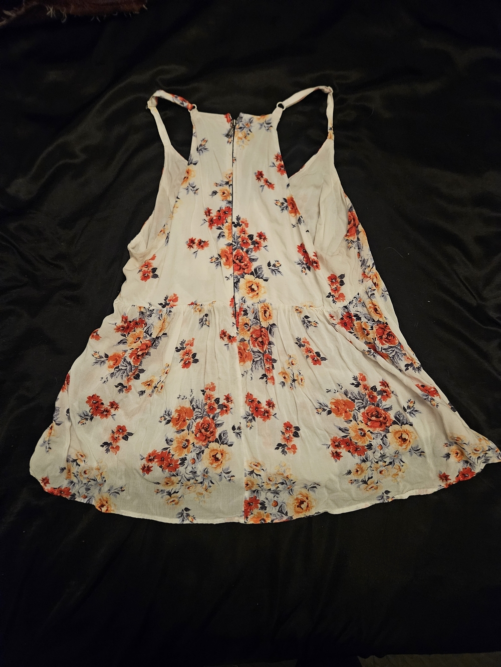 torrid 00 White Halter Camisole with Orange & Pink Floral Print